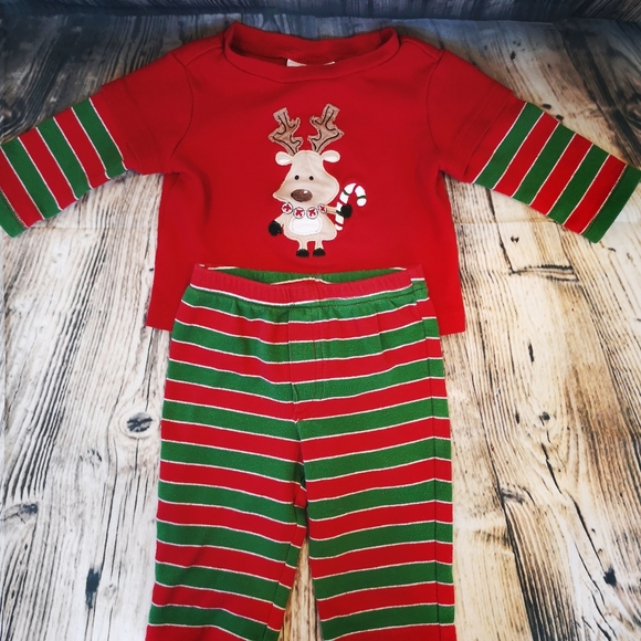 Christmas 2pc Set; Raindeer Holding a Candy Cane - Picture 6 of 9